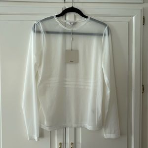 NWT Tibi M sheer gauze long sleeve top with pintuck detail